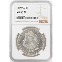 1890-CC $1 Morgan Silver Dollar Coin NGC MS63PL
