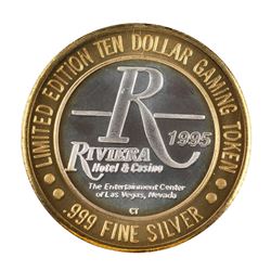 .999 Silver Riviera Hotel & Casino Las Vegas $10 Casino Limited Edition Gaming Token