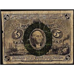 March 3, 1863 Five Cents Second Issue Fractional Currency Note
