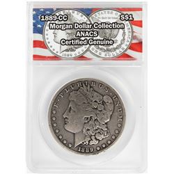 1889-CC $1 Morgan Silver Dollar Coin ANACS Certified Genuine