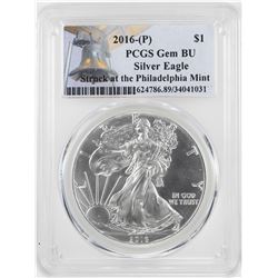 2016-P $1 American Silver Eagle Coin PCGS Gem BU Struck at the Philadelphia Mint