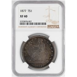 1877 $1 Trade Silver Dollar Coin NGC XF40