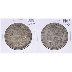 Lot of 1901-O & 1902-O $1 Morgan Silver Dollar Coins