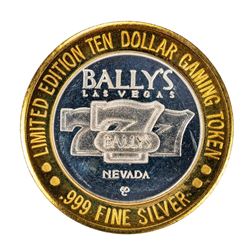 .999 Silver Ballys Las Vegas $10 Casino Limited Edition Gaming Token