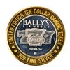 Image 1 : .999 Silver Ballys Las Vegas $10 Casino Limited Edition Gaming Token