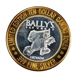 .999 Silver Ballys Las Vegas $10 Casino Limited Edition Gaming Token