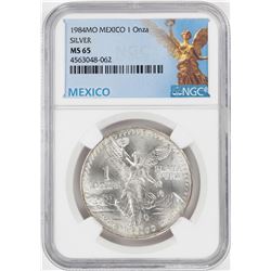 1984Mo Mexico 1 Onza Libertad Silver Coin NGC MS65