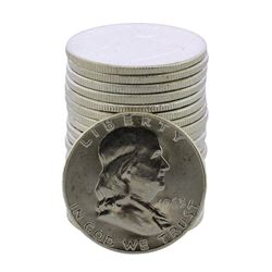 Roll of (20) Brilliant Uncirculated 1963 Franklin Half Dollar Coins