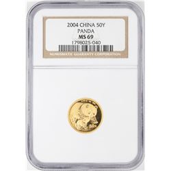 2004 China 50 Yuan Gold Panda Coin NGC MS69