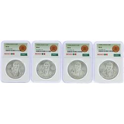 Lot of (4) 1978Mo Mexico 100 Pesos Silver Coins NGC MS64