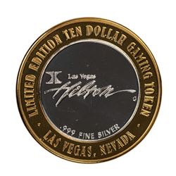 .999 Silver Hilton Las Vegas, Nevada $10 Casino Limited Edition Gaming Token