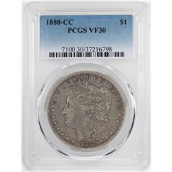 1880-CC $1 Morgan Silver Dollar Coin PCGS VF30