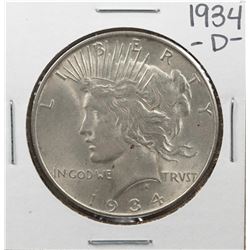 1934-D $1 Peace Silver Dollar Coin