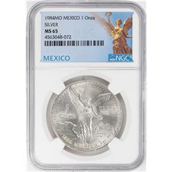 1984Mo Mexico 1 Onza Libertad Silver Coin NGC MS65