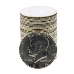 Roll of (20) Brilliant Uncirculated 1964 Kennedy Half Dollar Coins