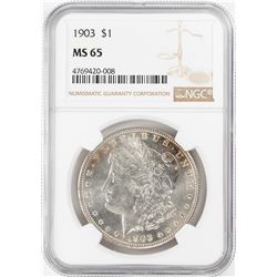 1903 $1 Morgan Silver Dollar Coin NGC MS65