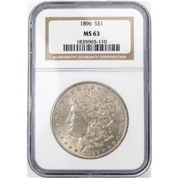 1896 $1 Morgan Silver Dollar Coin NGC MS63