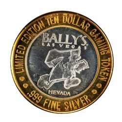 .999 Silver Ballys Las Vegas $10 Casino Limited Edition Gaming Token