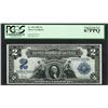 Image 1 : 1899 $2 Mini-Porthole Silver Certificate Note Fr.253 PCGS Superb Gem New 67PPQ