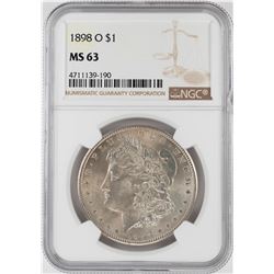 1898-O $1 Morgan Silver Dollar Coin NGC MS63