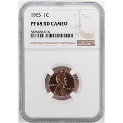 1963 Proof Lincoln Memorial Cent Coin NGC PF68RD Cameo
