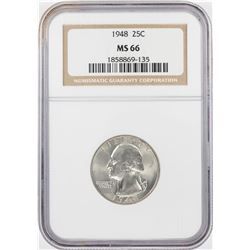 1948 Washington Quarter Coin NGC MS66