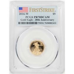 2016-W $5 Proof American Gold Eagle Coin PCGS PR70DCAM First Strike