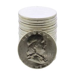 Roll of (20) Brilliant Uncirculated 1963 Franklin Half Dollar Coins
