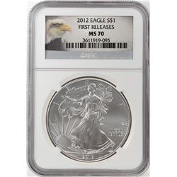 2012 $1 American Silver Eagle Coin NGC MS70 First Releases