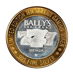 .999 Silver Ballys Las Vegas $10 Casino Limited Edition Gaming Token