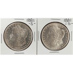 Lot of (2) 1881-S $1 Morgan Silver Dollar Coins