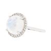 Image 2 : 14KT White Gold Lady's 5.00 ctw Moonstone and Diamond Ring
