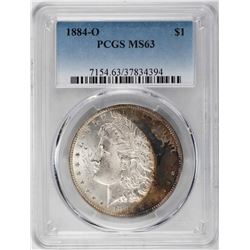 1884-O $1 Morgan Silver Dollar Coin PCGS MS63 Amazing Toning