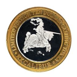 .999 Silver Excalibur Las Vegas, NV $10 Casino Limited Edition Gaming Token