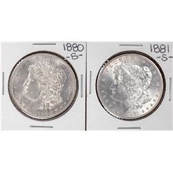 Lot of 1880-S & 1881-S $1 Morgan Silver Dollar Coins