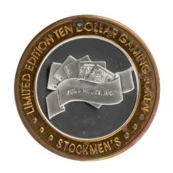 .999 Silver Stockmen's Elko, Nevada $10 Limited Edition Casino Gaming Token