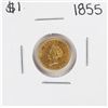 Image 1 : 1855 $1 Indian Princess Head Gold Dollar Coin