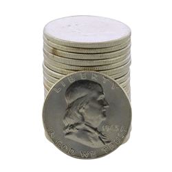 Roll of (20) Brilliant Uncirculated 1963 Franklin Half Dollar Coins