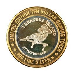 .999 Silver Treasure Island Las Vegas, Nevada $10 Casino Limited Edition Gaming Token