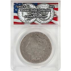 1893-S $1 Morgan Silver Dollar Coin ANACS Certified Genuine