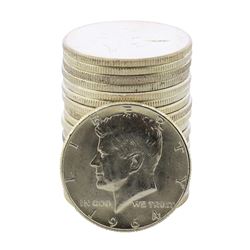 Roll of (20) Brilliant Uncirculated 1964 Kennedy Half Dollar Coins