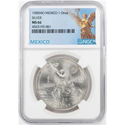 1984Mo Mexico 1 Onza Libertad Silver Coin NGC MS66