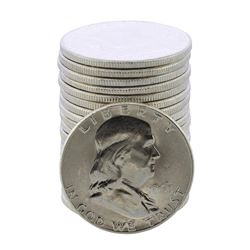 Roll of (20) Brilliant Uncirculated 1963 Franklin Half Dollar Coins