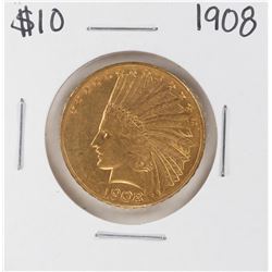 1908 Motto $10 Indian Head Eagle Gold Coin