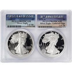 1986-S & 2016-W $1 Proof American Silver Eagle Coin Set PCGS PR69DCAM