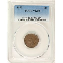 1872 Indian Head Cent Coin PCGS VG10