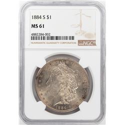 1884-S $1 Morgan Silver Dollar Coin NGC MS61