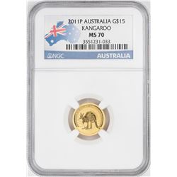 2011P $15 Australia Kangaroo Gold Coin NGC MS70