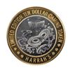 Image 1 : .999 Fine Silver Harrahs Casino Las Vegas, Nevada $10 Limited Edition Gaming Token