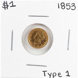 1853 Type I $1 Liberty Head Gold Dollar Coin
